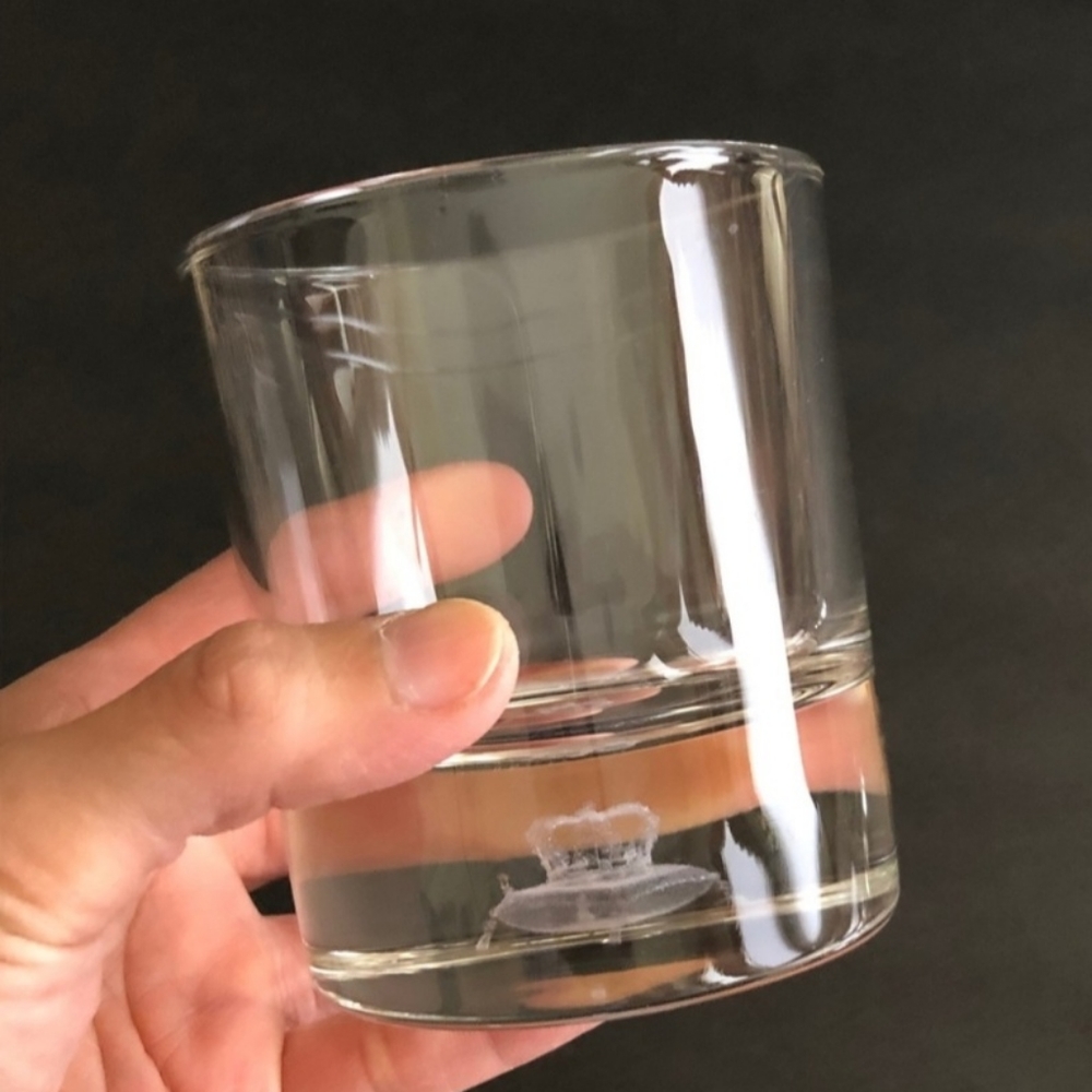 3D etched  crown royal  bar glasses.